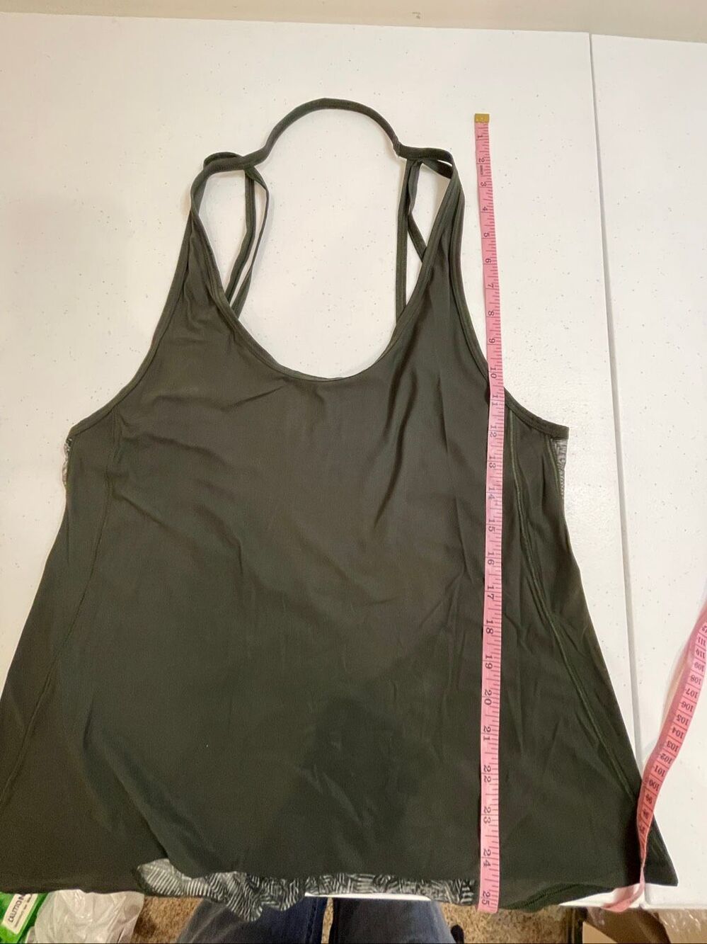 lululemon Women’s Size 12 Olive Green Mesh Back Racerback Tank Top - Picture 4 of 5